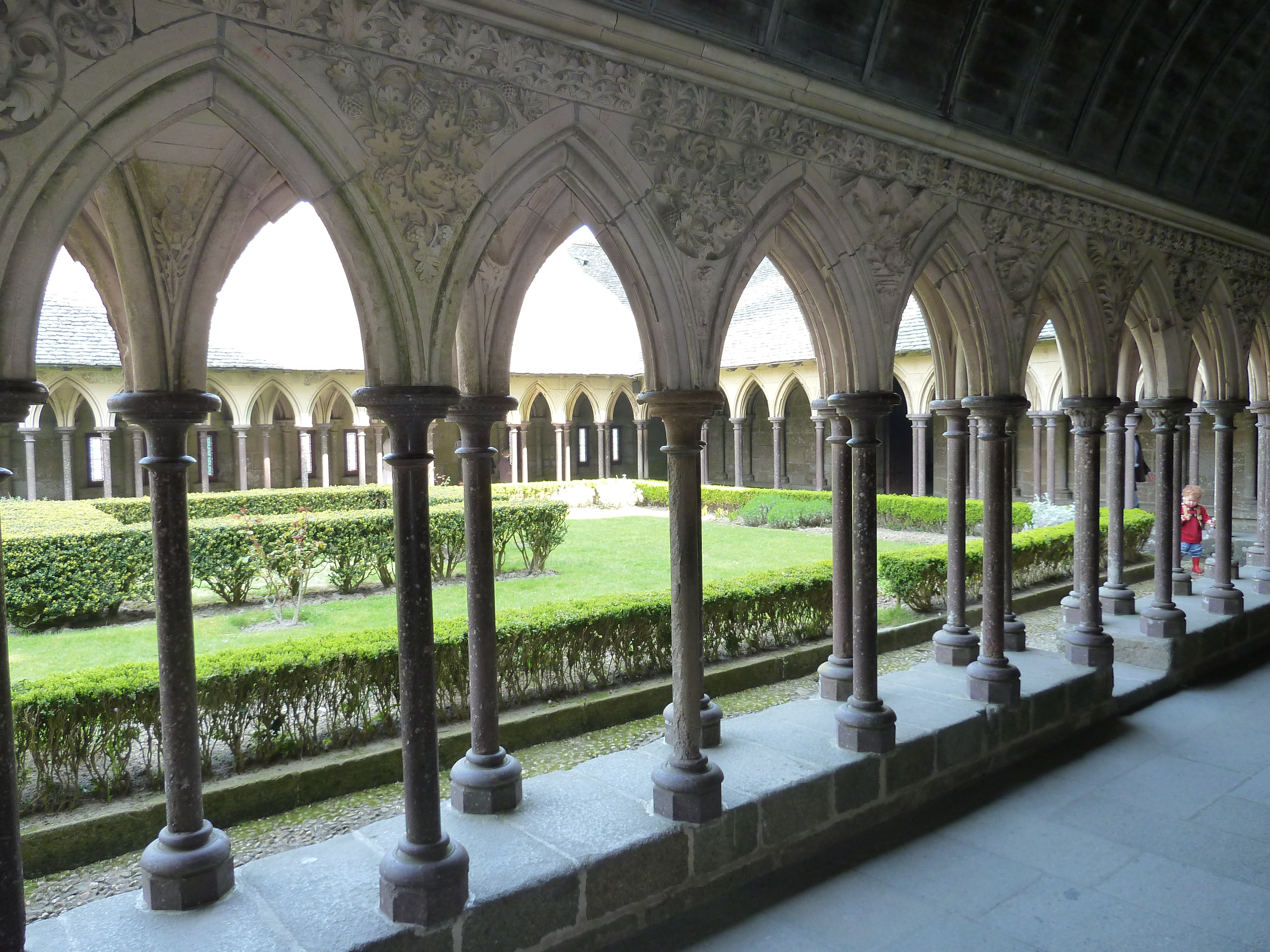 Picture France Mont St Michel Mont St Michel Abbey Cloister 2010-04 1 - History Mont St Michel Abbey Cloister