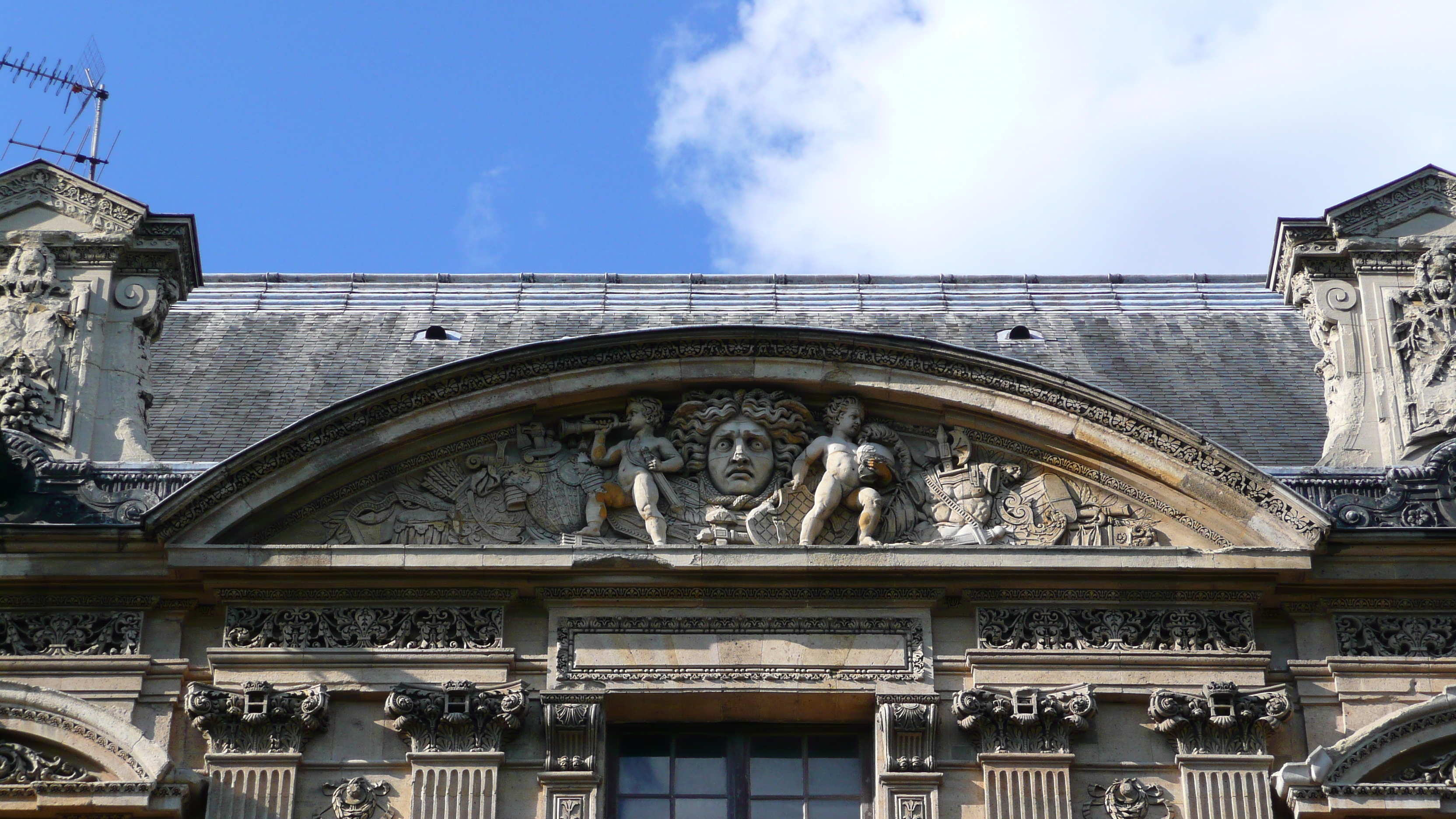 Picture France Paris Louvre Riverside facade of Louvre 2007-07 27 - Center Riverside facade of Louvre