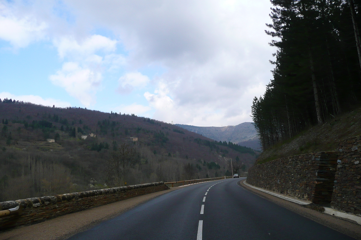 Picture France Cevennes Mountains Cocures to Florac road 2008-04 0 - Lake Cocures to Florac road