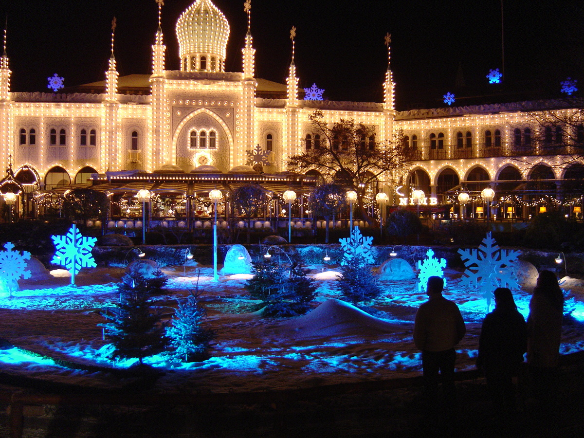 Picture Denmark Copenhagen Tivoli Park 2004-11 57 - Sunset Tivoli Park