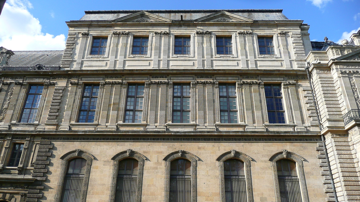 Picture France Paris Louvre Riverside facade of Louvre 2007-07 29 - Sunrise Riverside facade of Louvre