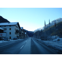 Picture Swiss Chur to St Moritz Road 2007-01 12 - Sunrise Chur to St Moritz Road